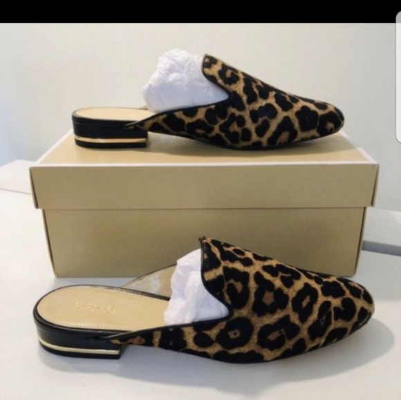 michael kors leopard mules